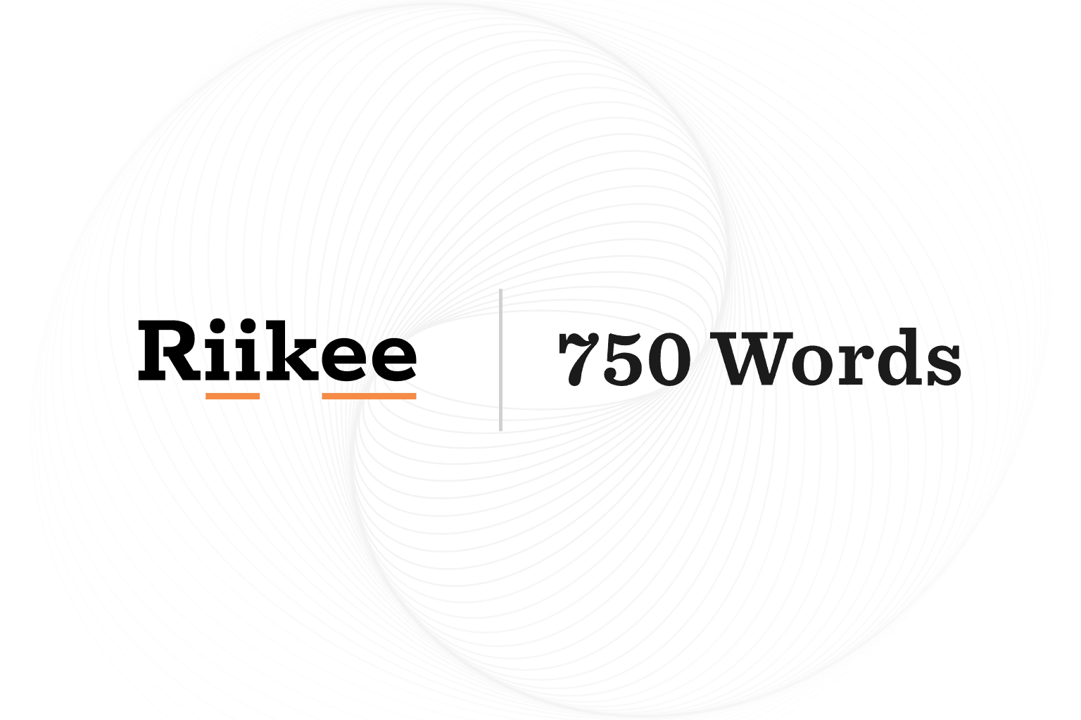The Riikee and 750 Words wordmarks separated by a vertical line.
